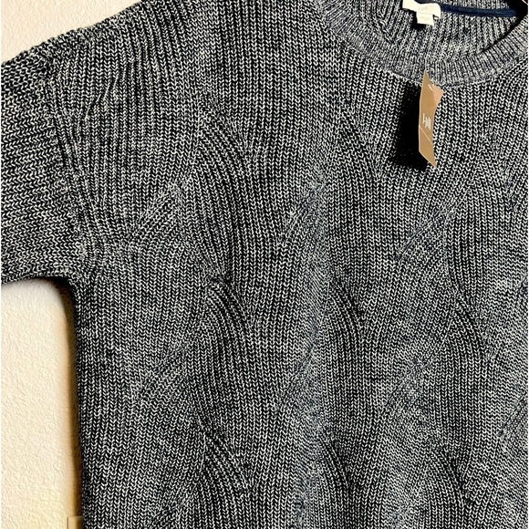 NWT J.Jill Cotton Blend Crewneck Sweater Navy/White Large - Picture 7 of 8